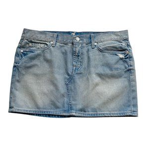 7 For All Mankind Roxanne Distressed Denim Jean Mini Skirt Size 31 NWT